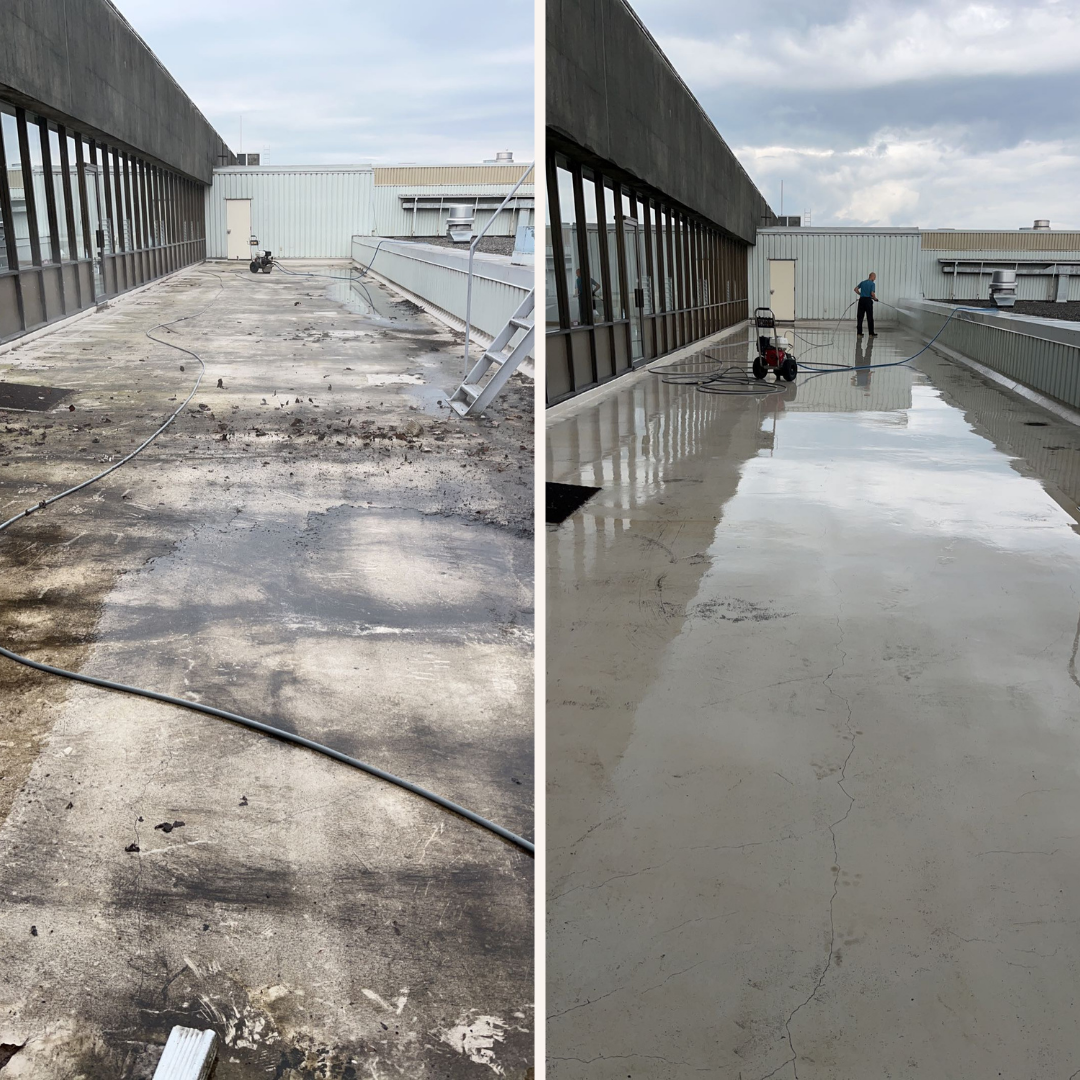 Before and after pressure washing driveway Lower Mainland BC